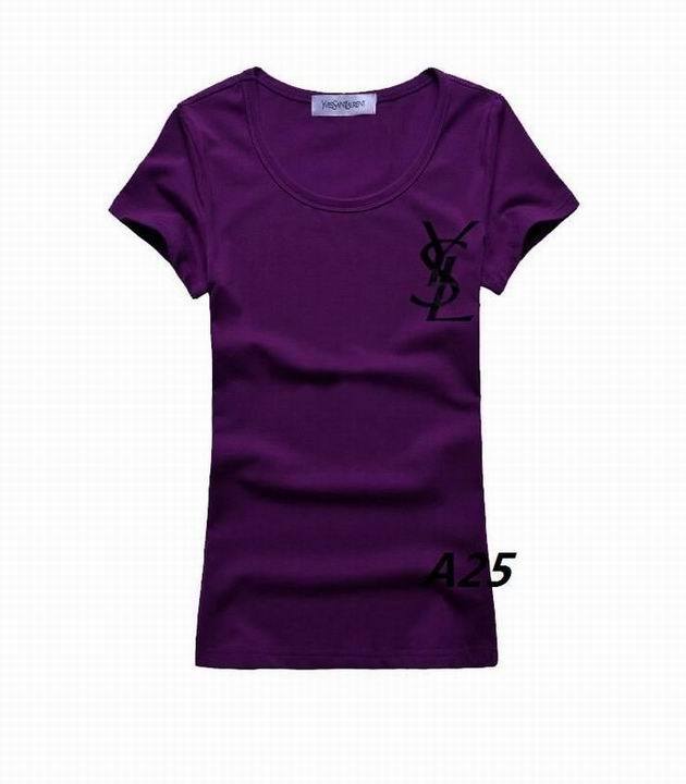 YSL short round collar T woman S-XL-037